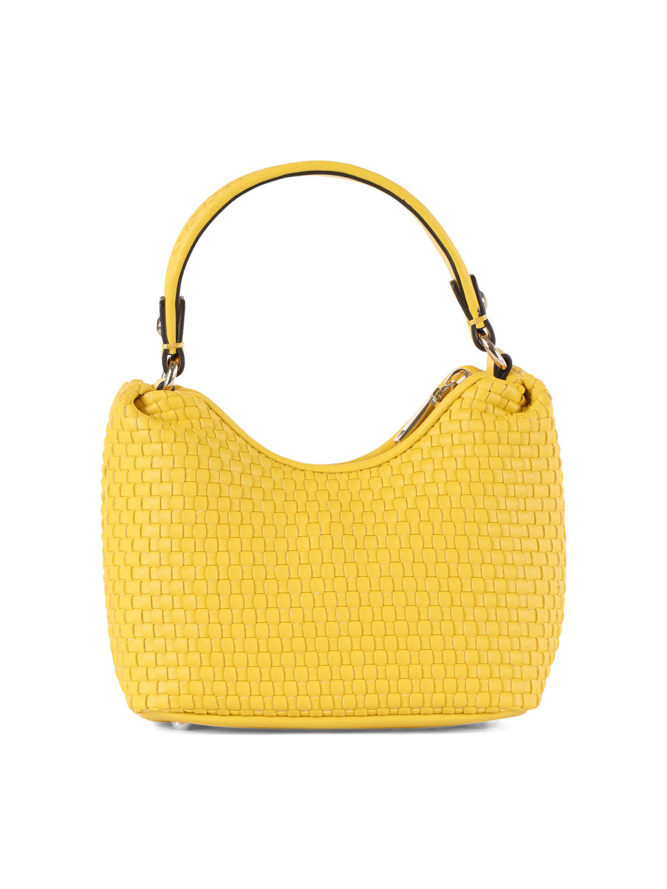 GIALLO | Borsa a mano in ecopelle intrecciata ETEL MINI