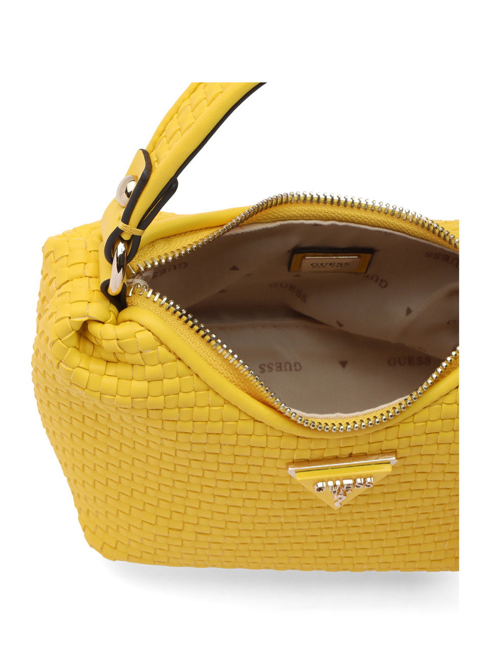 GIALLO | Borsa a mano in ecopelle intrecciata ETEL MINI