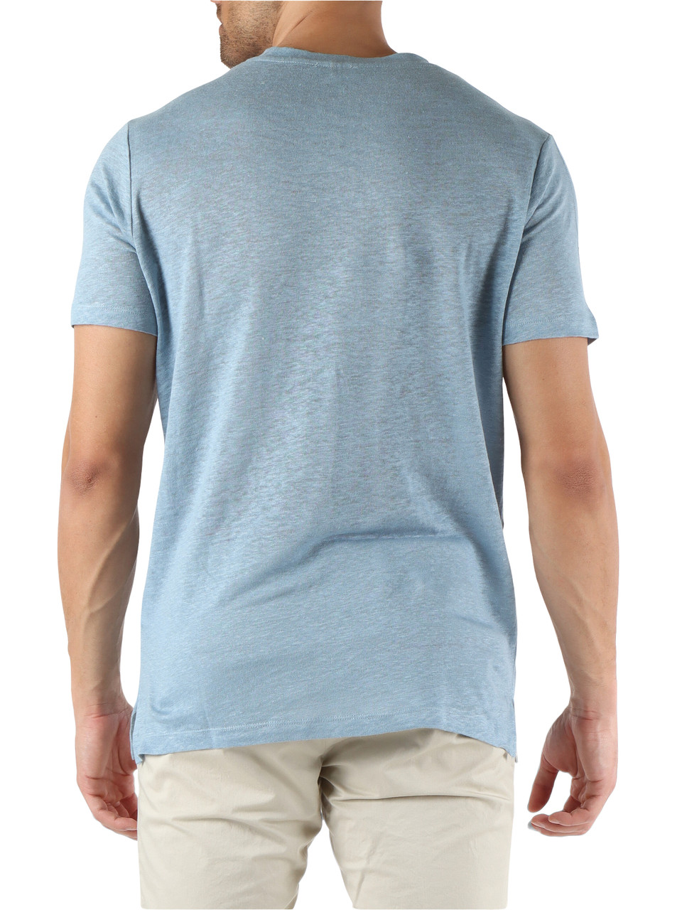 CELESTE | T-shirt in lino ROYAN con patch logo
