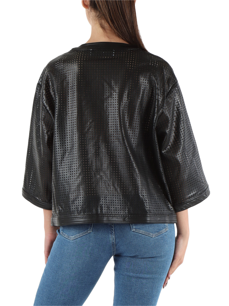 NERO | Giacca traforata in ecopelle BABETTE