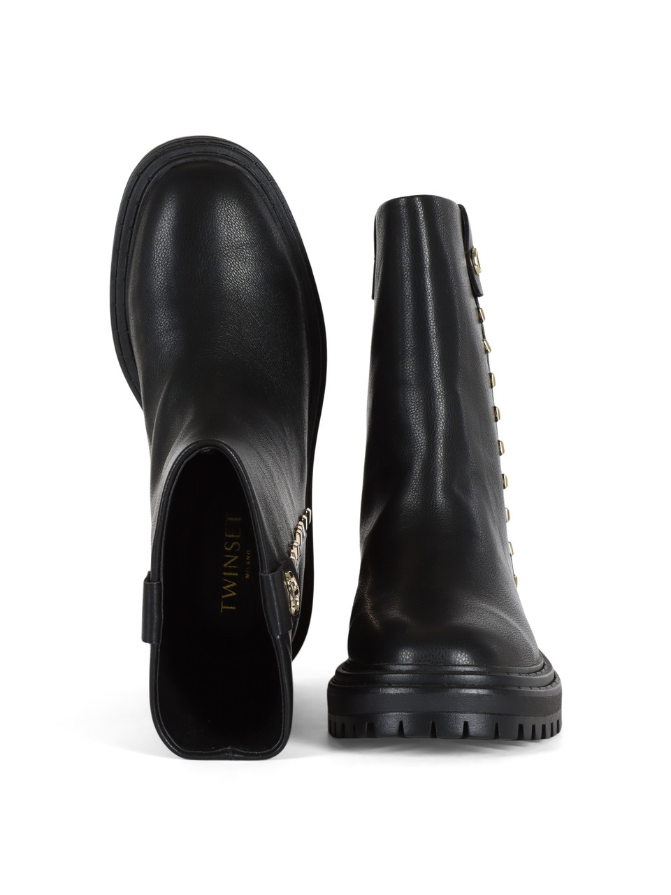 NERO | Biker in ecopelle con borchie applicate