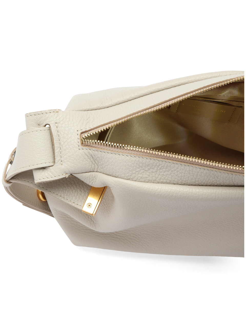 BEIGE | Borsa a tracolla in pelle martellata ORIANA