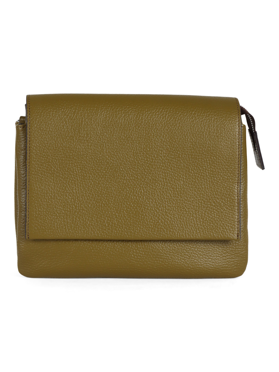 VERDE | Borsa a tracolla in pelle martellata THREE