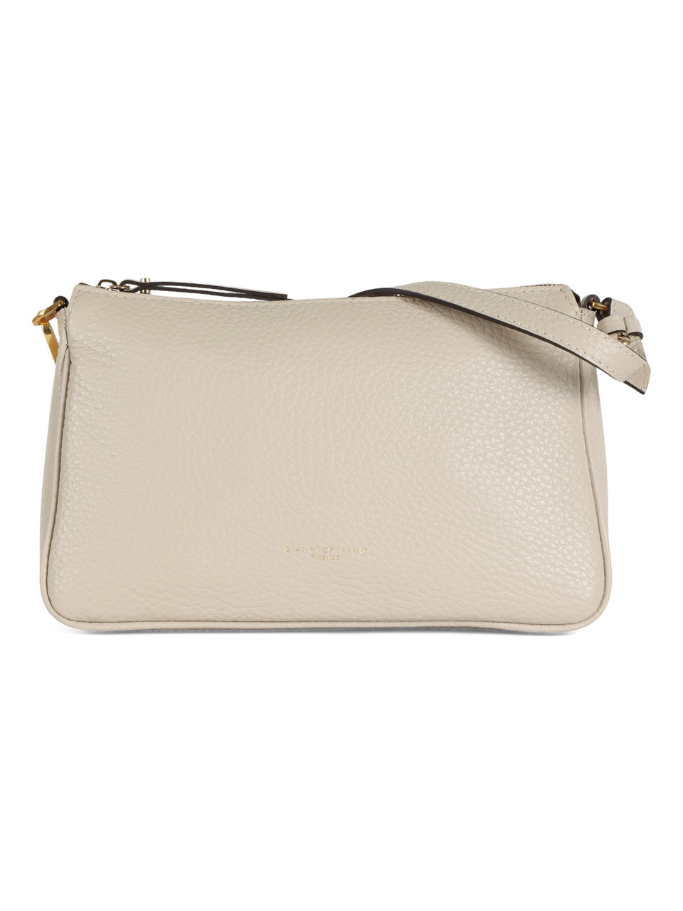 BEIGE | Borsa a spalla in pelle martellata BROOKE
