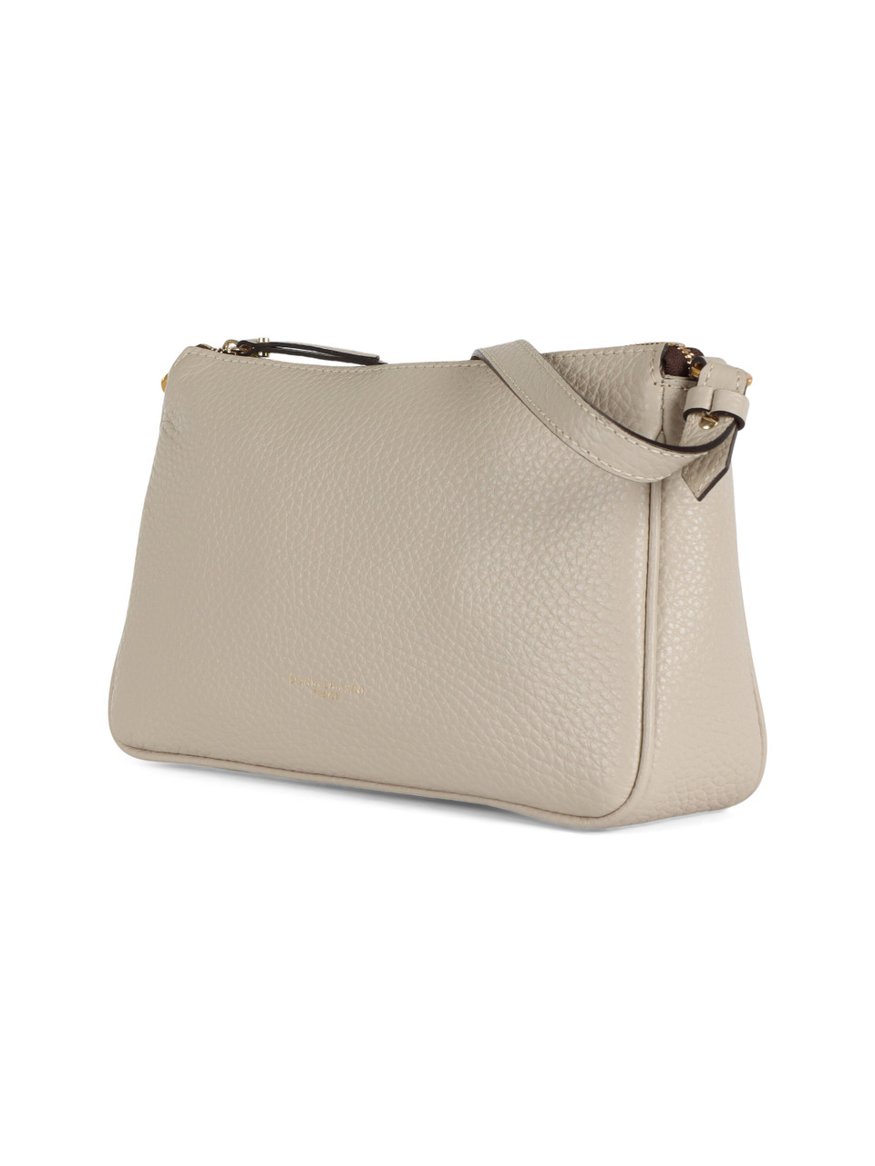 BEIGE | Borsa a spalla in pelle martellata BROOKE