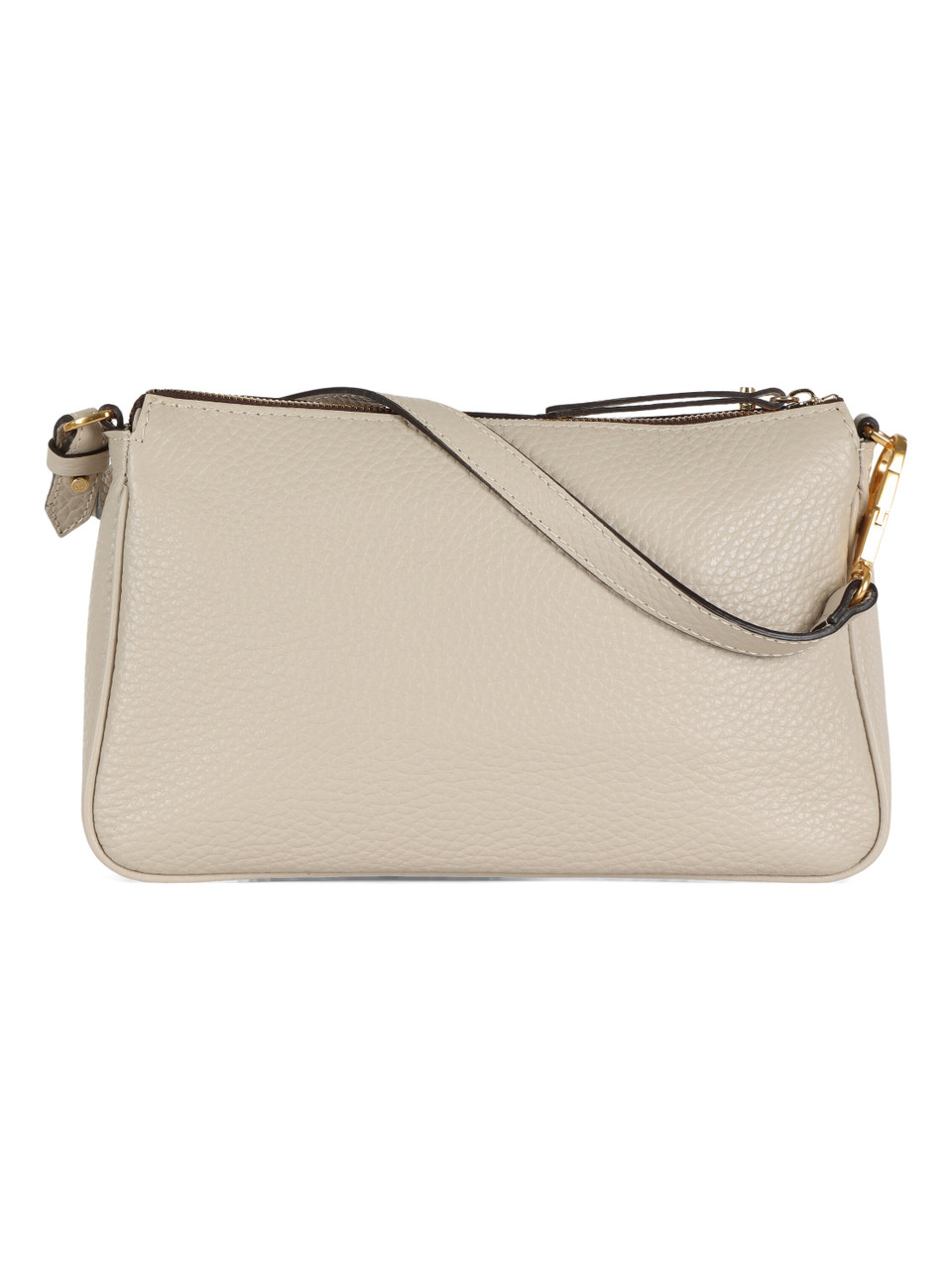 BEIGE | Borsa a spalla in pelle martellata BROOKE