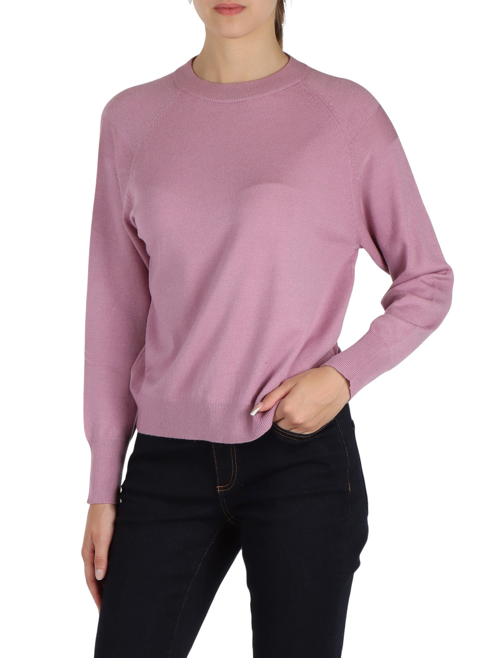 ROSA | Maglia girocollo in misto viscosa FANTASY