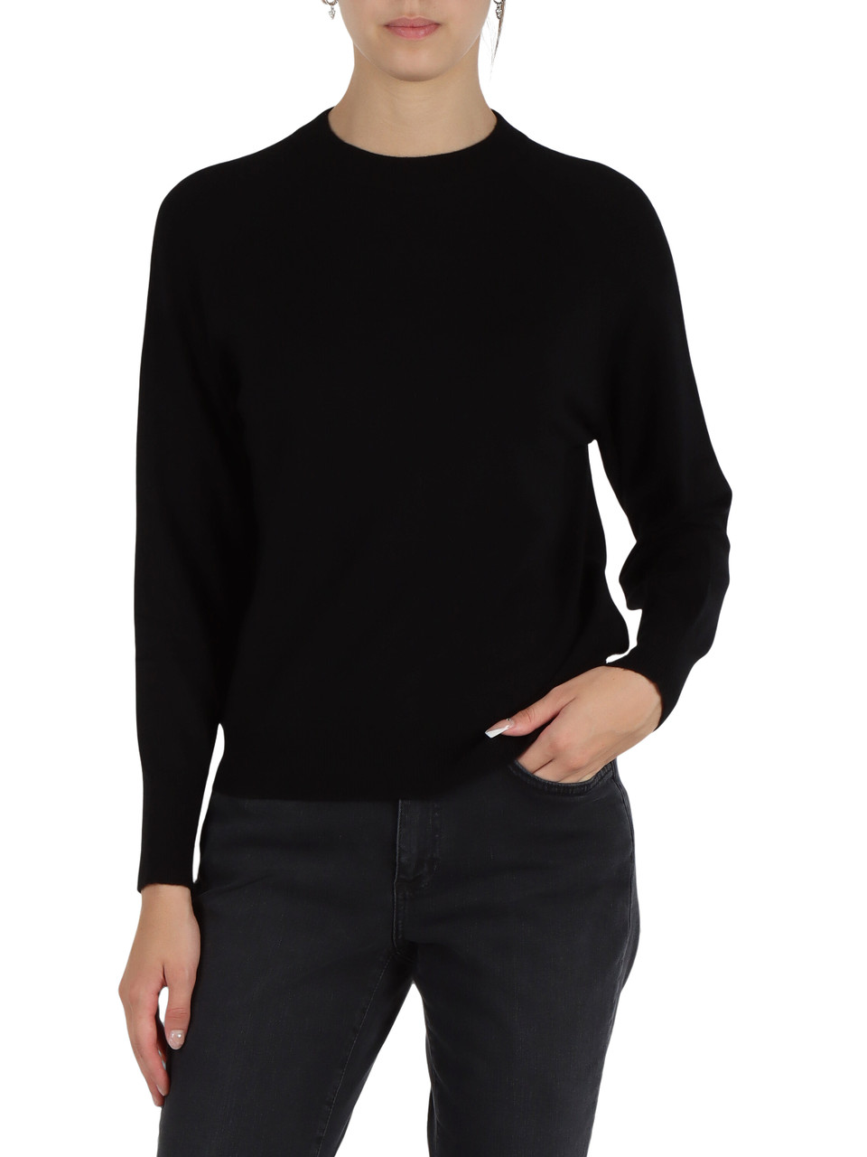 NERO | Maglia girocollo in misto viscosa FANTASY