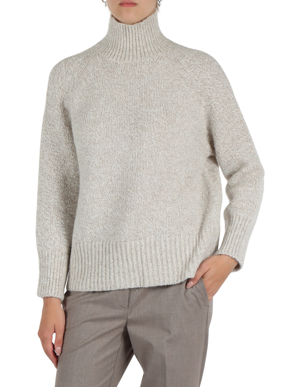 BEIGE | MONOCHROME: Maglia in misto mohair IMBOCCO