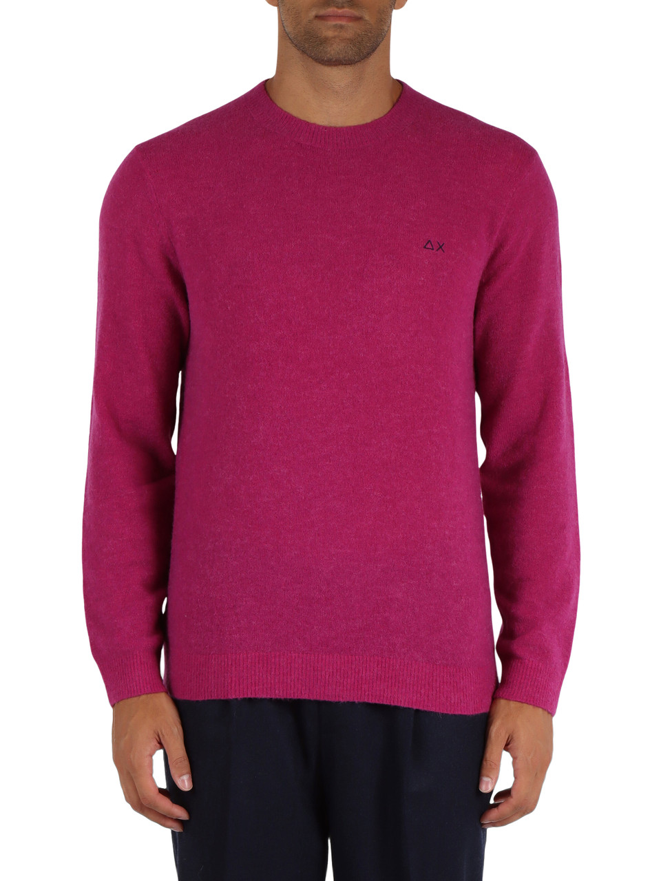 FUCSIA | Maglia in misto lana merino e alpaca con ricamo logo