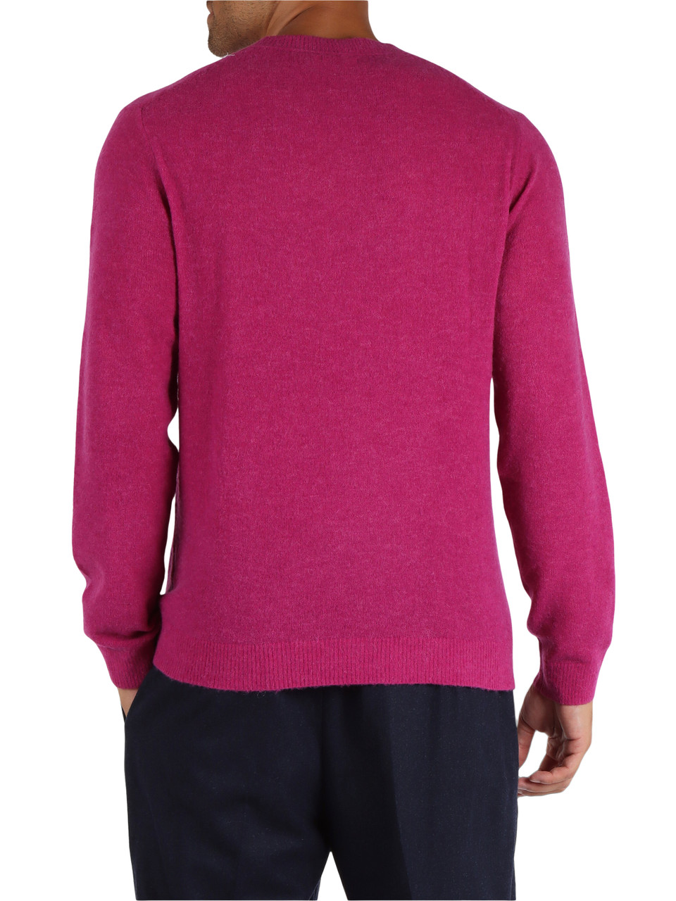 FUCSIA | Maglia in misto lana merino e alpaca con ricamo logo