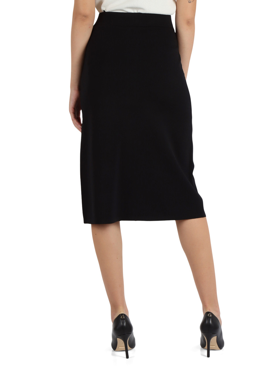 NERO | Gonna in misto viscosa con zip frontali
