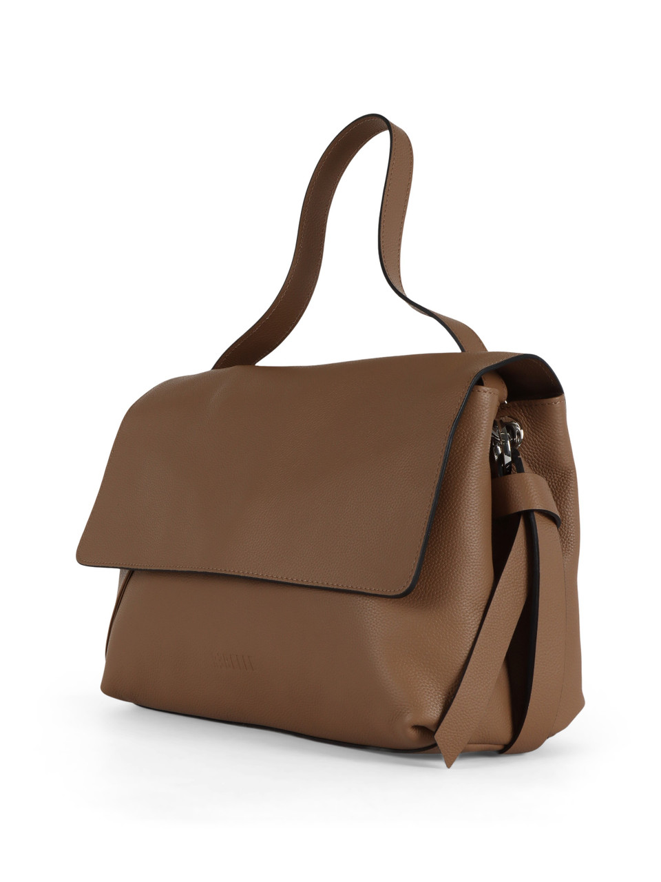 MARRONE CHIARO | Borsa a mano in pelle martellata DITA