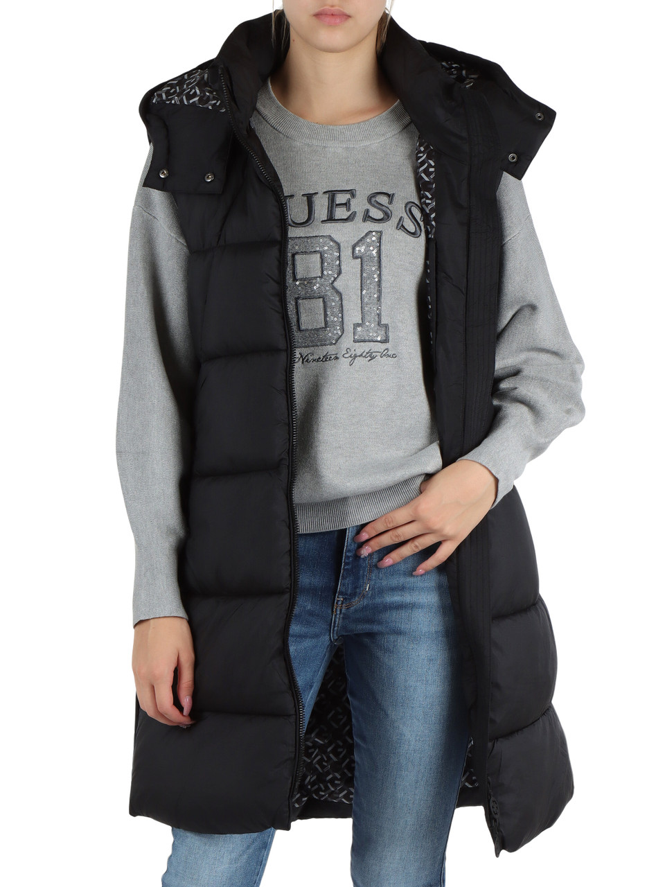 NERO | Smanicato trapuntato water repellent con cappuccio