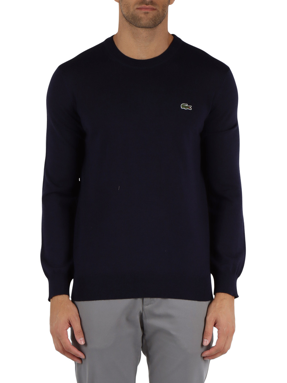 BLU SCURO | Maglia girocollo regular fit in misto lana