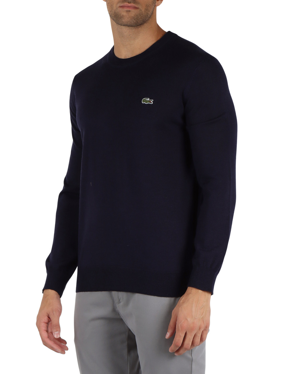 BLU SCURO | Maglia girocollo regular fit in misto lana