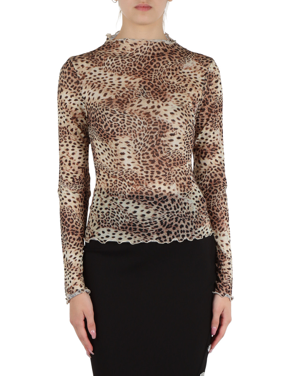 ANIMALIER | Top semitrasparente a maniche lunghe ANIMALIER | Top semitrasparente a maniche lunghe