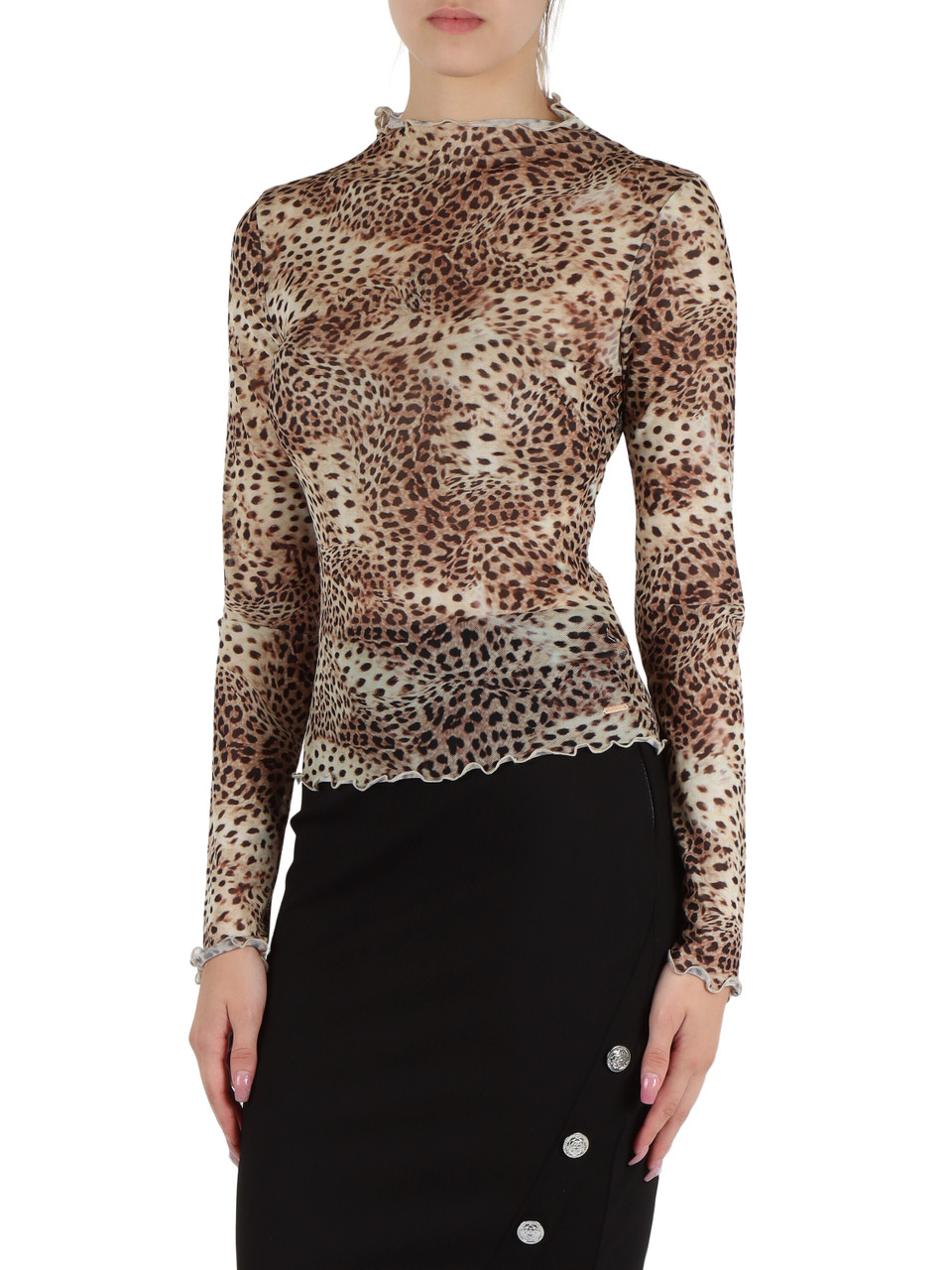 ANIMALIER | Top semitrasparente a maniche lunghe ANIMALIER | Top semitrasparente a maniche lunghe