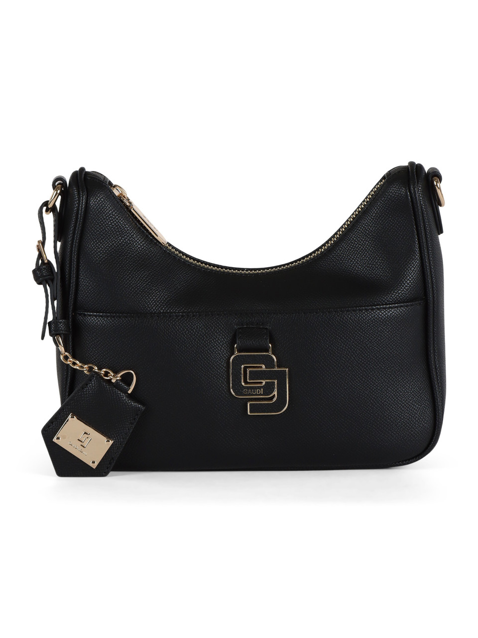 NERO | Borsa a spalla CARRIE con placca logo