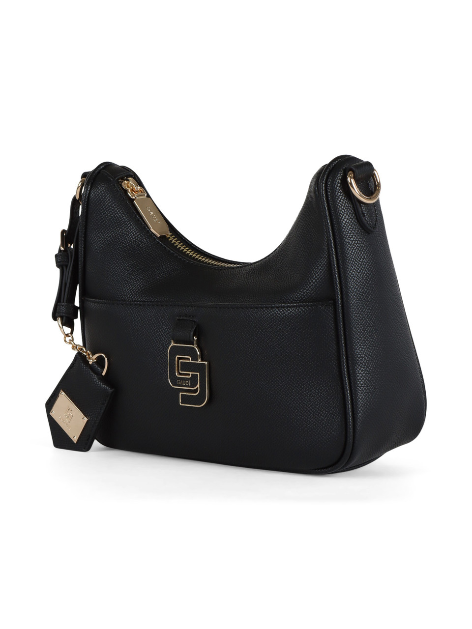 NERO | Borsa a spalla CARRIE con placca logo