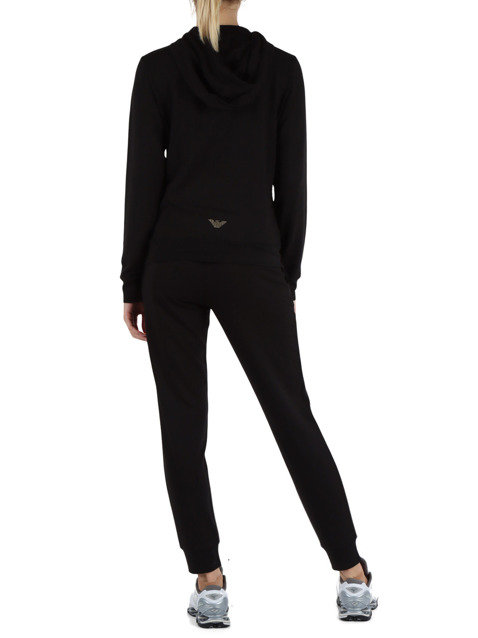 NERO | La tuta in misto viscosa comprende felpa con zip e pantalone