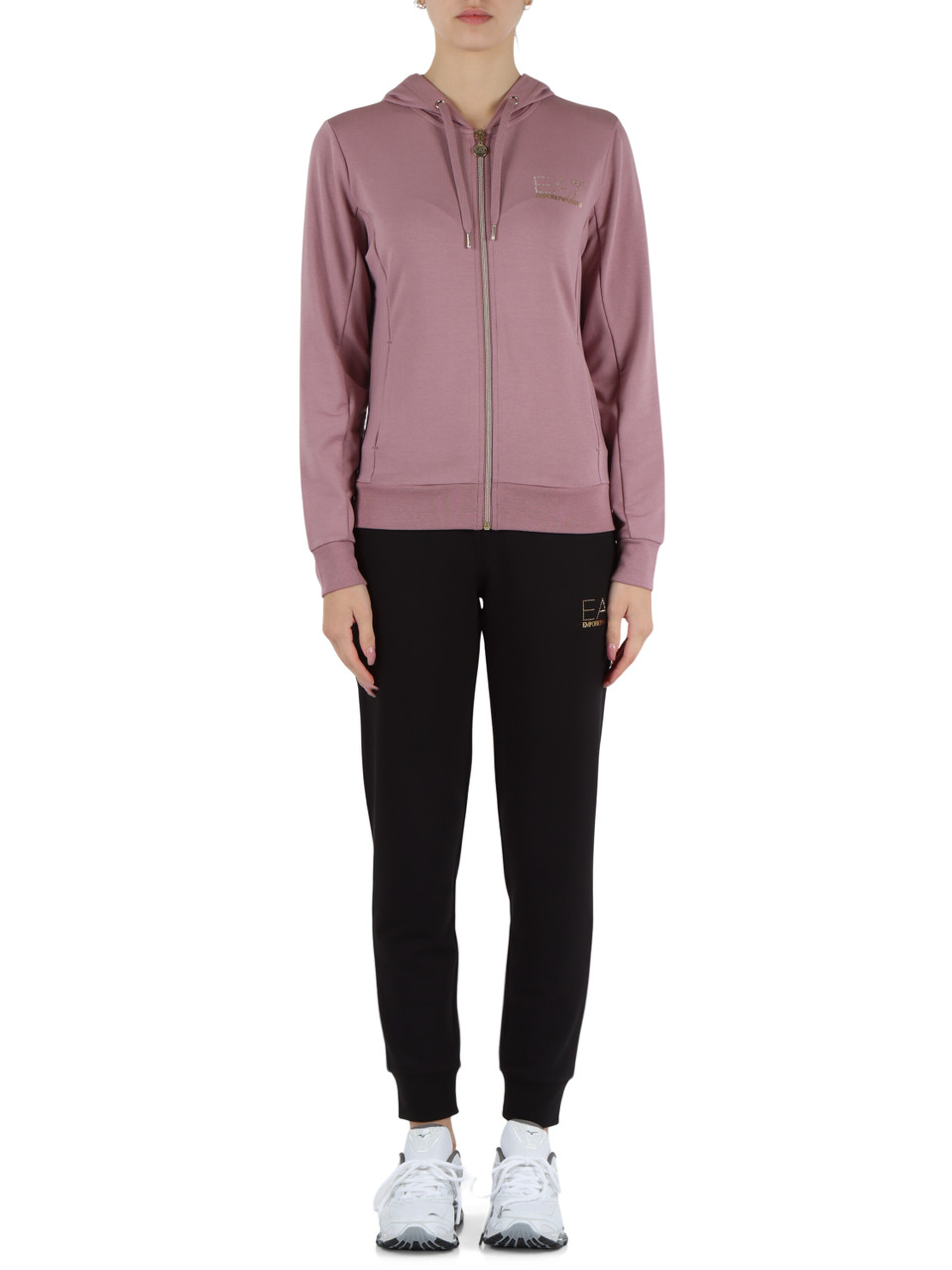 ROSA | La tuta in misto viscosa comprende felpa con zip e pantalone