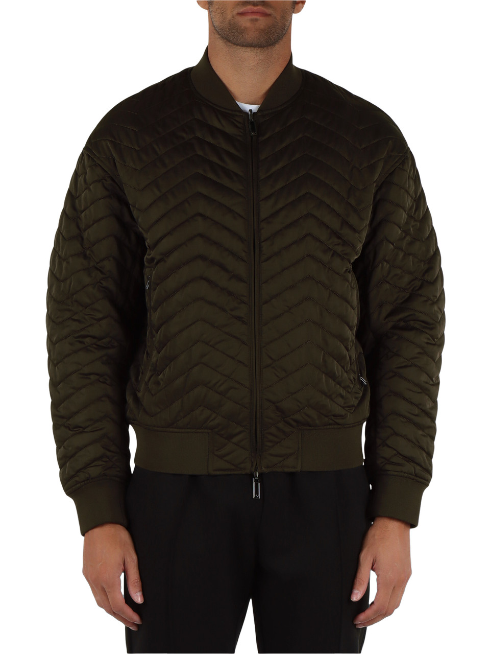 VERDE MILITARE | Giubbotto bomber leggero reversibile