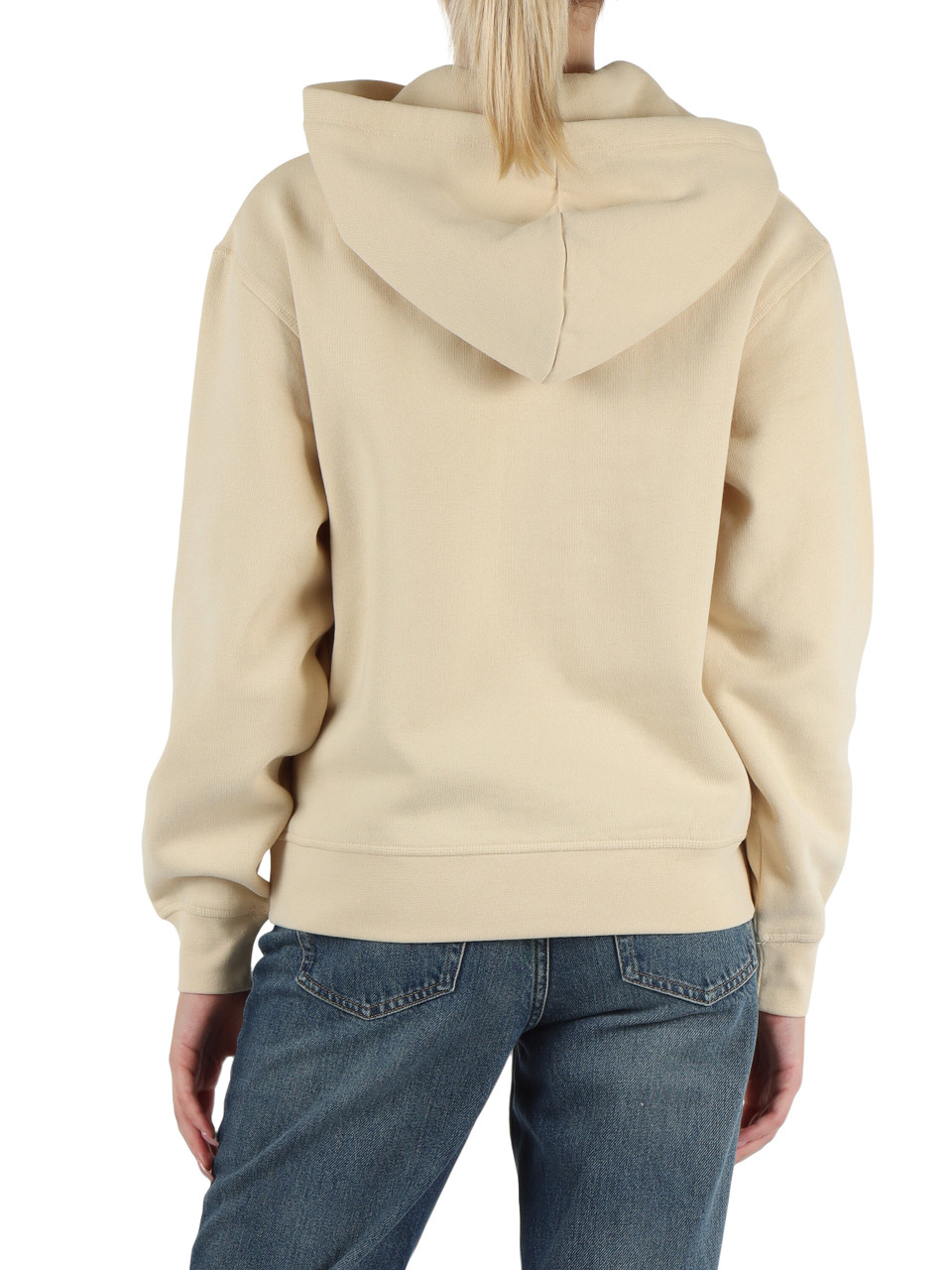 BEIGE | Felpa in misto cotone con cappuccio e ricamo logo