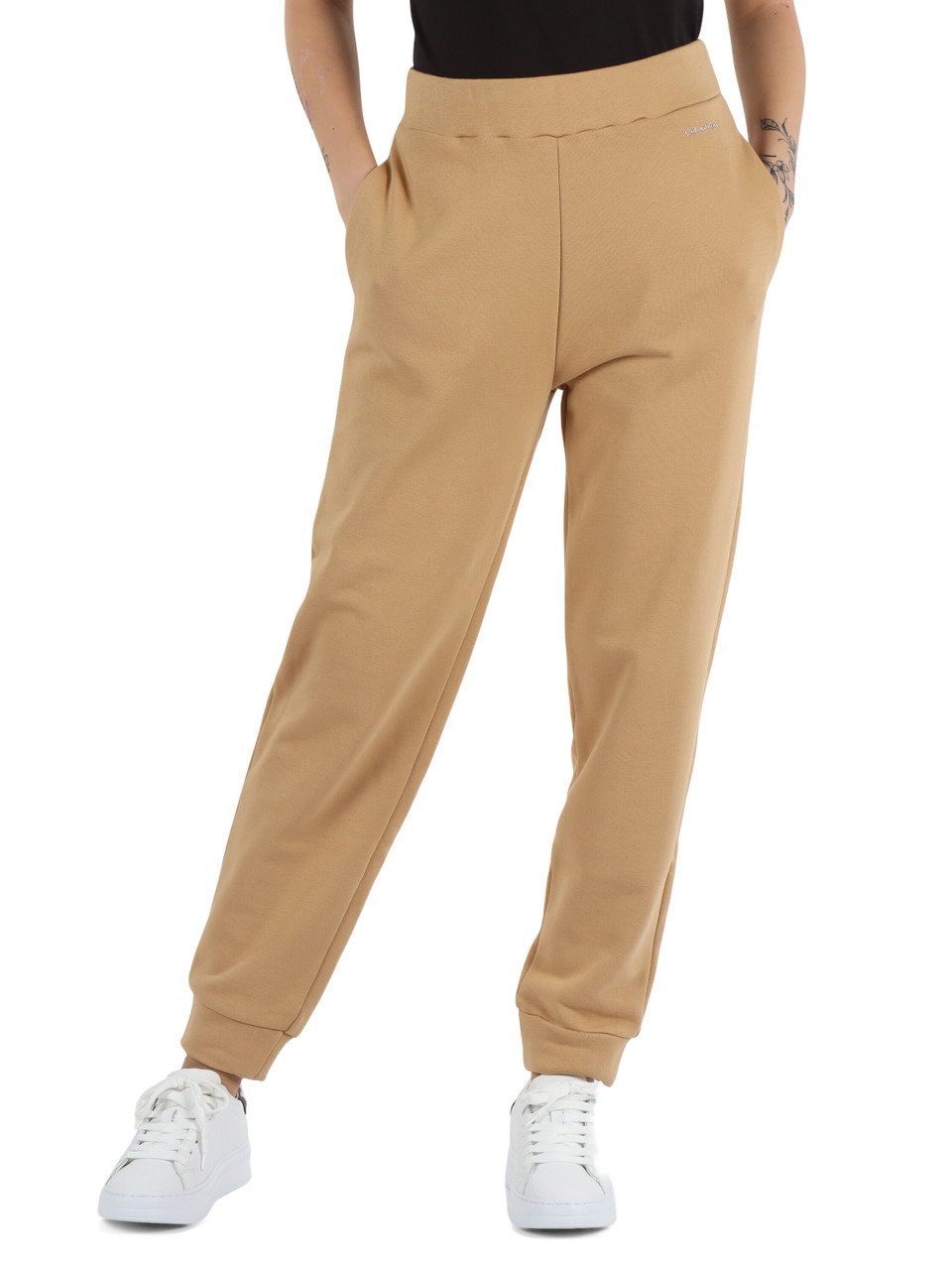 CAMMELLO | Pantalone sportivo in cotone con scritta logo a rilievo
