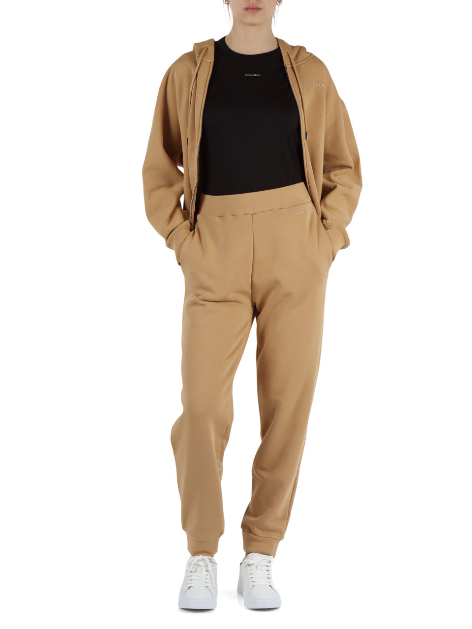 CAMMELLO | Pantalone sportivo in cotone con scritta logo a rilievo