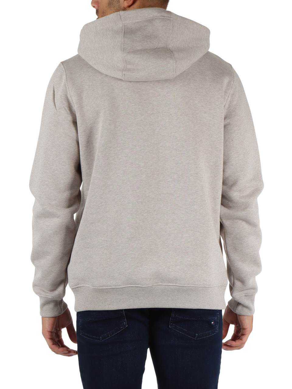 GRIGIO | Felpa in cotone con cappuccio e ricamo logo