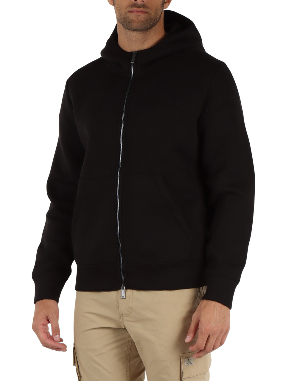 NERO | Felpa in misto cotone con cappuccio e zip