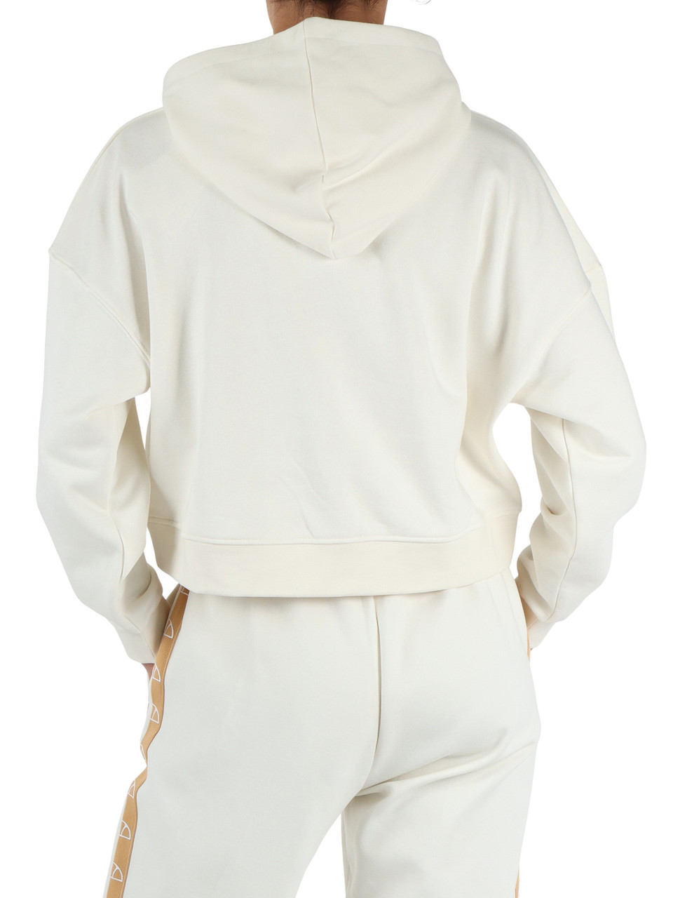 PANNA | Felpa cropped con cappuccio e stampa frontale