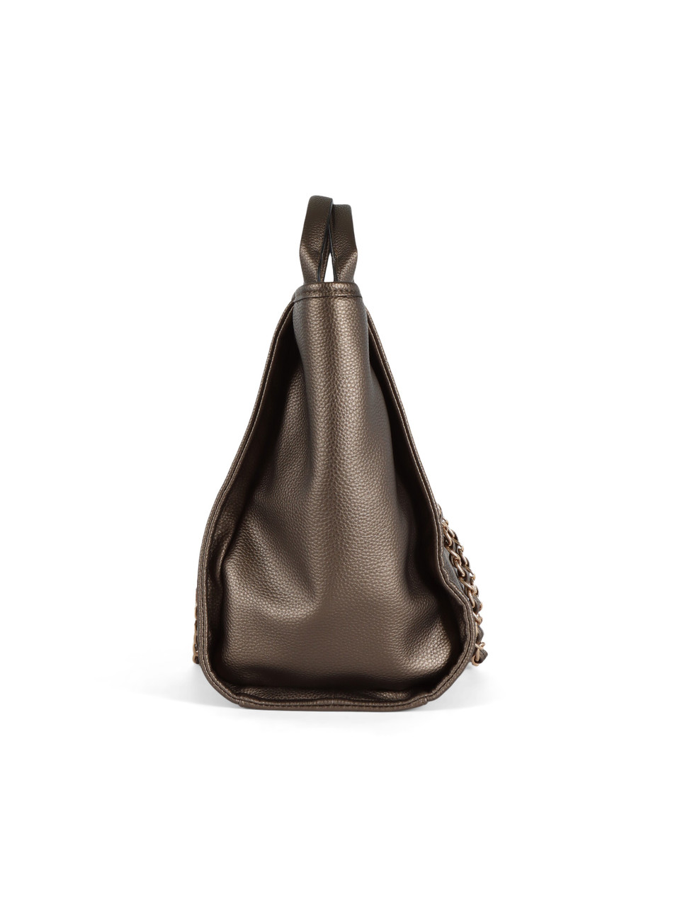 BRONZO | Borsa a mano effetto martellato con logo impresso