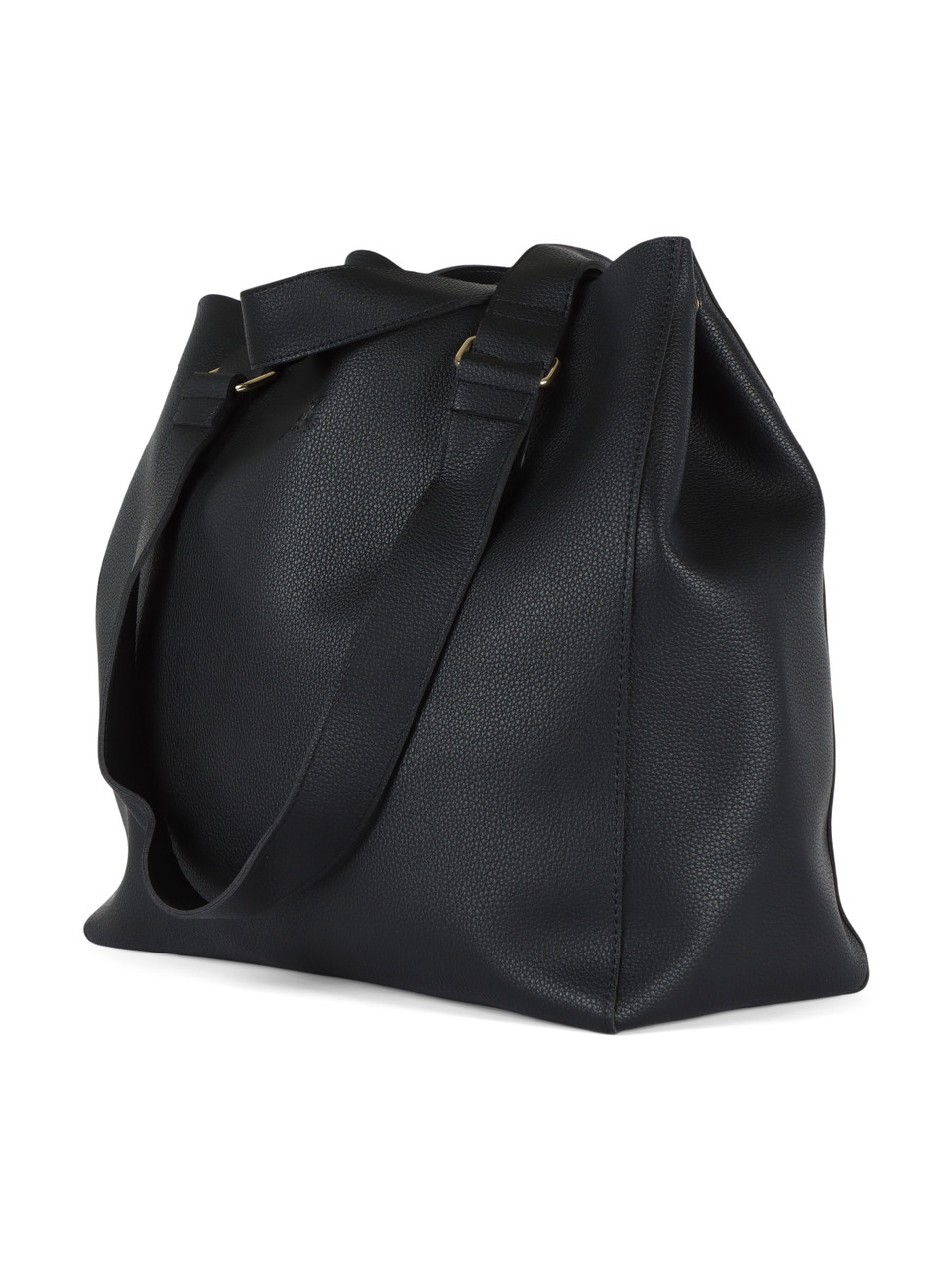 NERO | Borsa shopping effetto martellato con maxi pochette interna