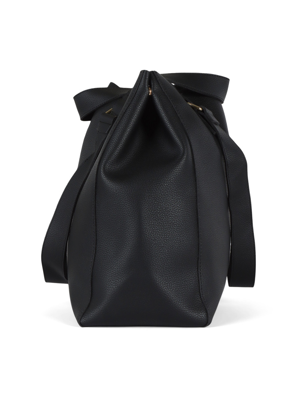 NERO | Borsa shopping effetto martellato con maxi pochette interna