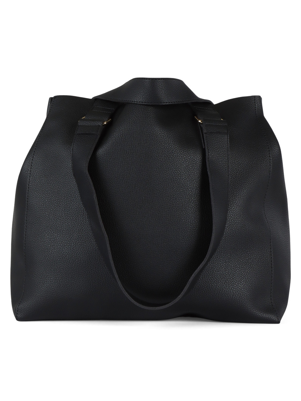NERO | Borsa shopping effetto martellato con maxi pochette interna