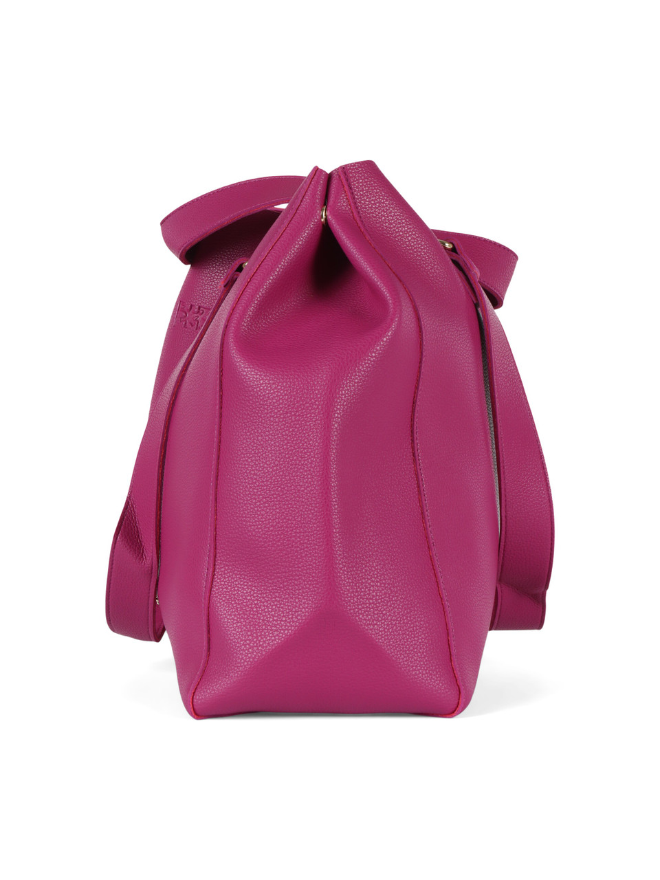 VIOLA | Borsa shopping effetto martellato con maxi pochette interna