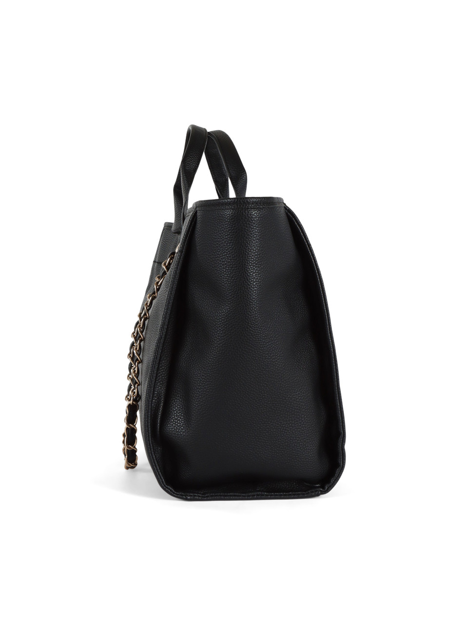 NERO | Borsa a mano effetto martellato con logo impresso