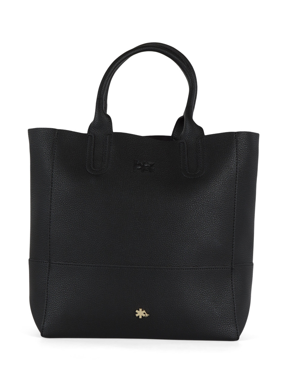 NERO | Borsa effetto martellato con maxi pochette interna