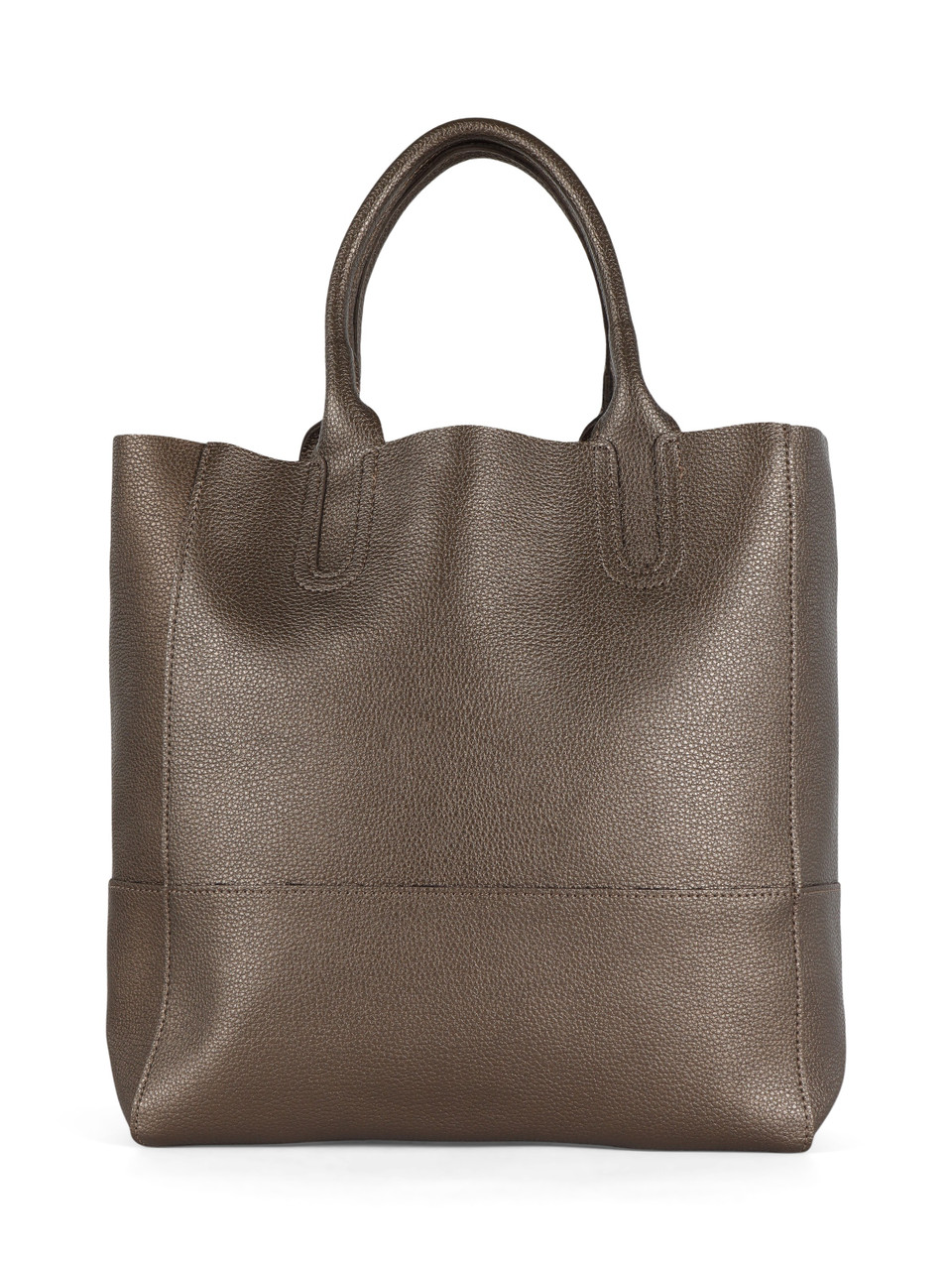BRONZO | Borsa effetto martellato con maxi pochette interna