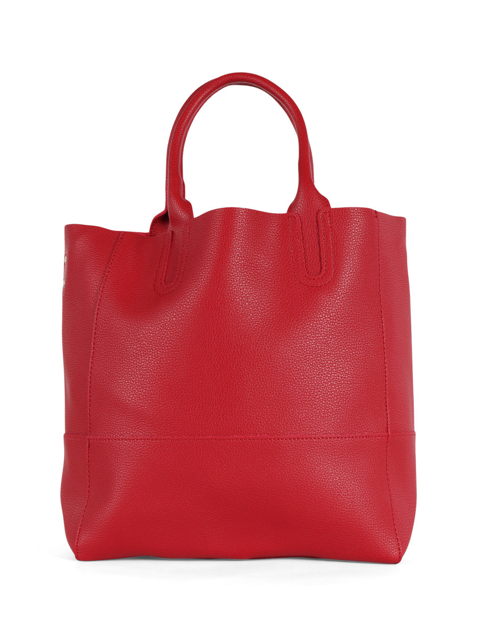 ROSSO | Borsa effetto martellato con maxi pochette interna
