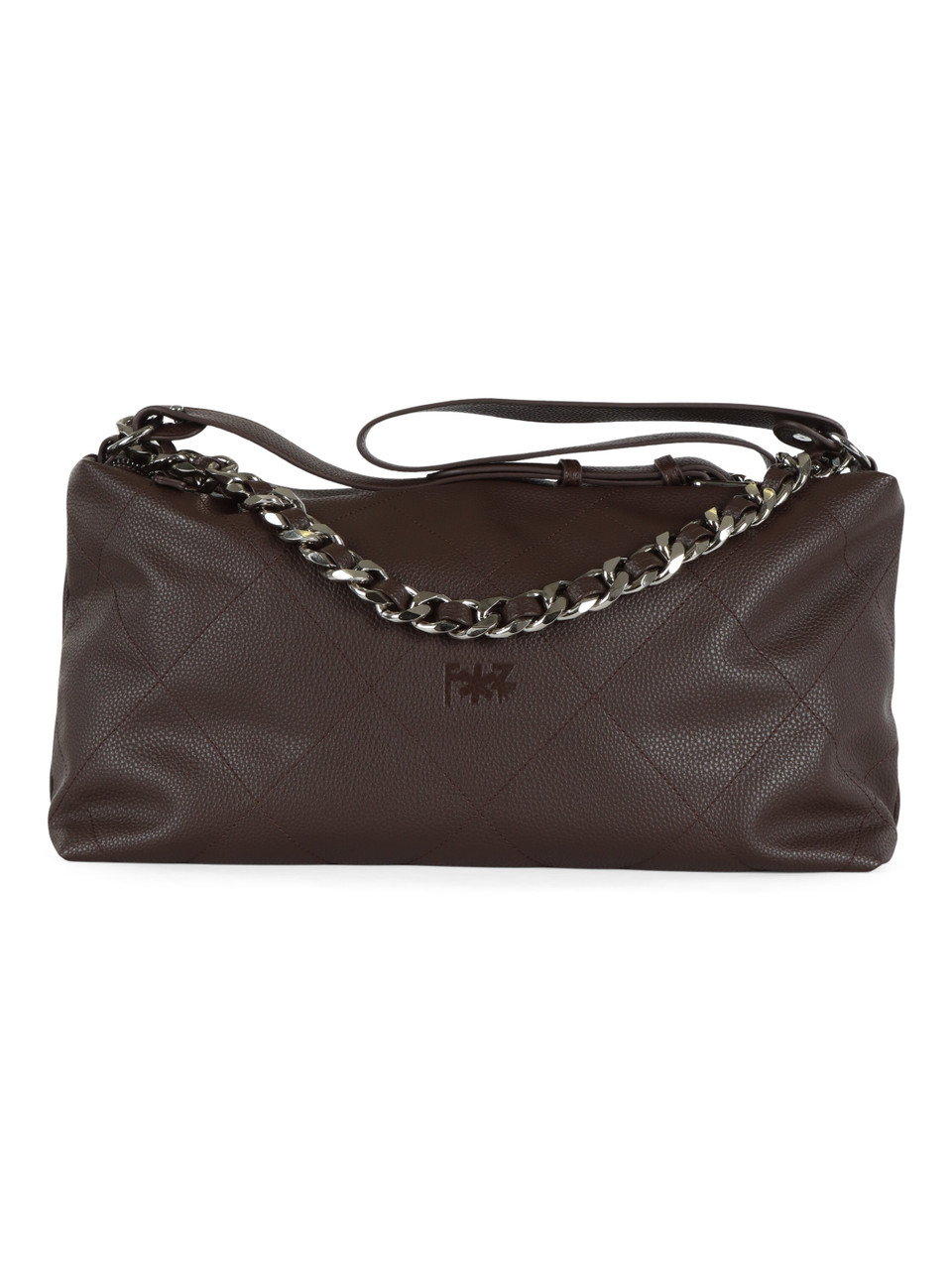 MARRONE | Borsa a tracolla effetto martellato con logo impresso MARRONE | Borsa a tracolla effetto martellato con logo impresso