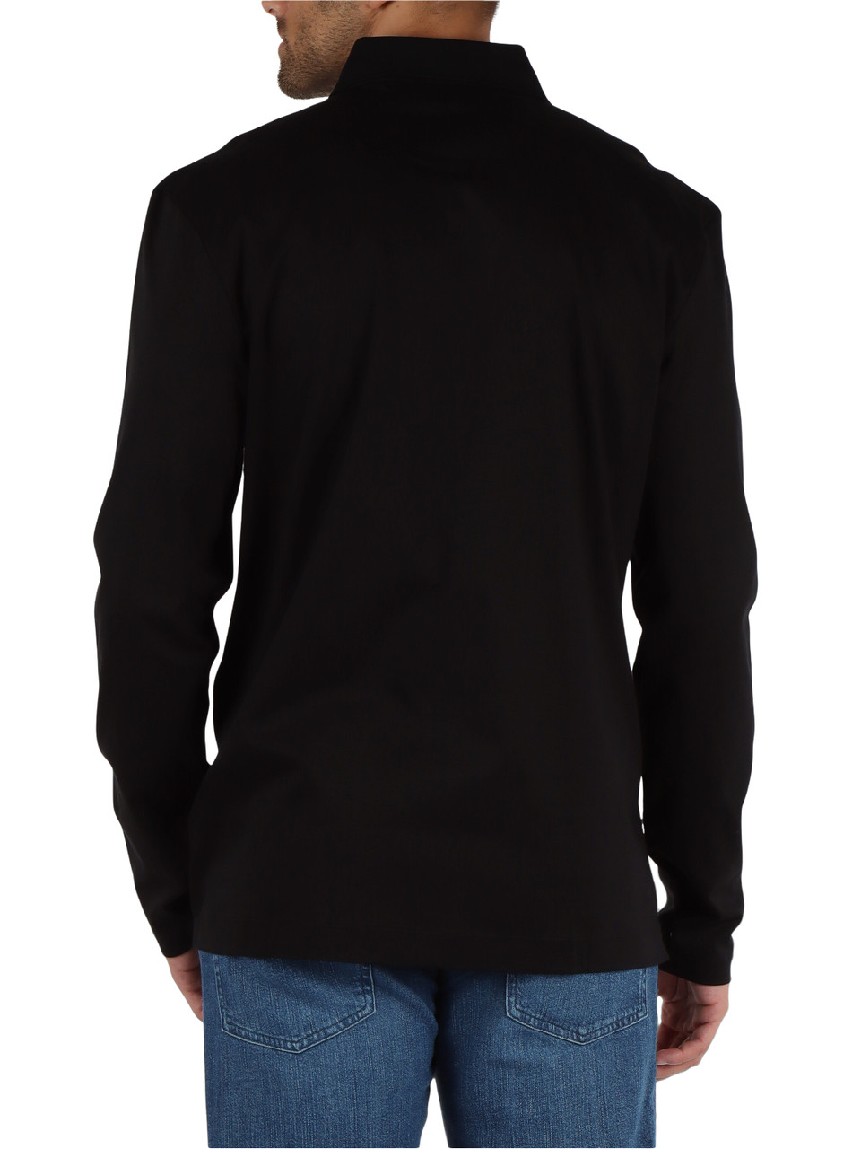 NERO | Polo in cotone mercerizzato con patch logo frontale