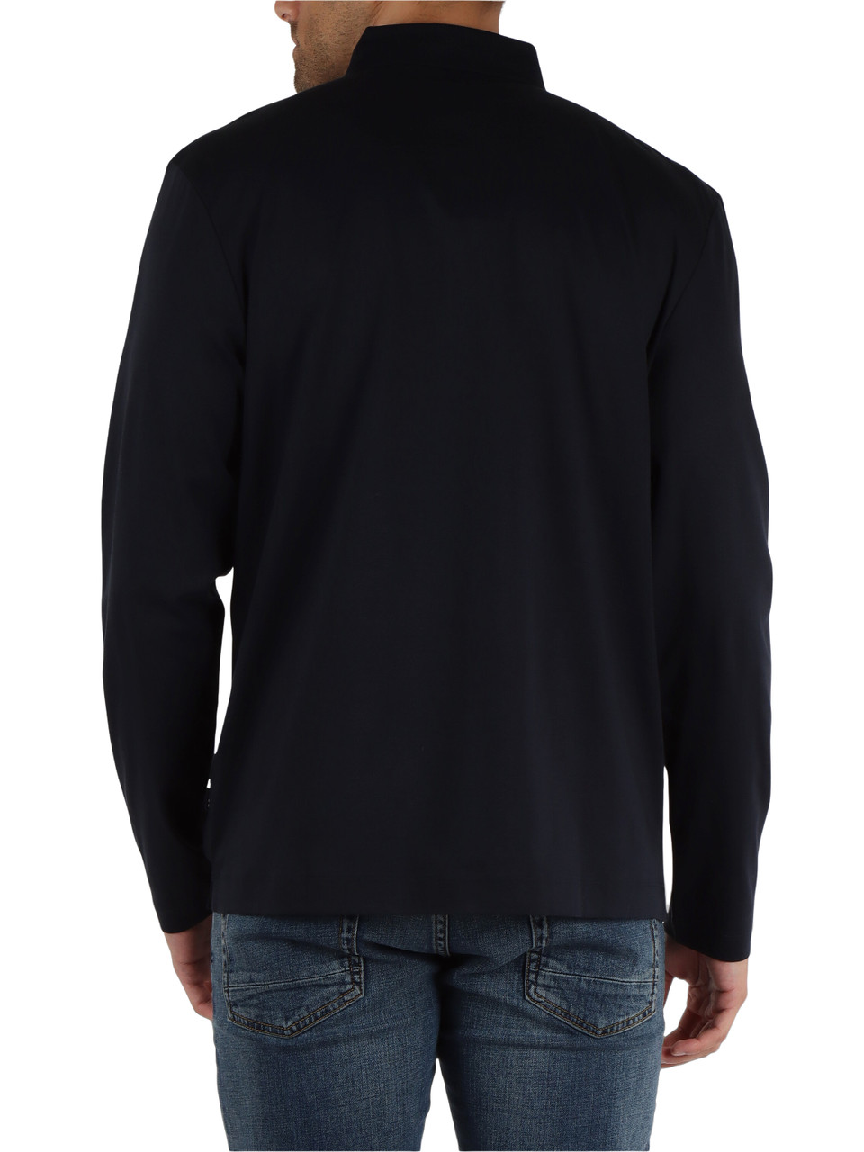 BLU SCURO | Polo in cotone mercerizzato con patch logo frontale