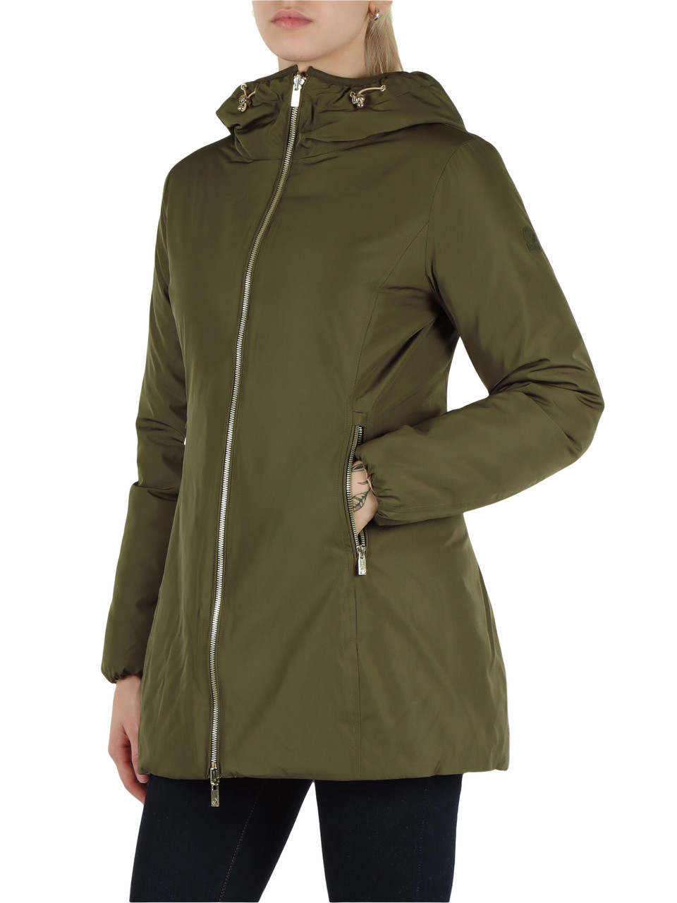 VERDE MILITARE | Piumino leggero reversibile KALIE 800 Fill Power Technology
