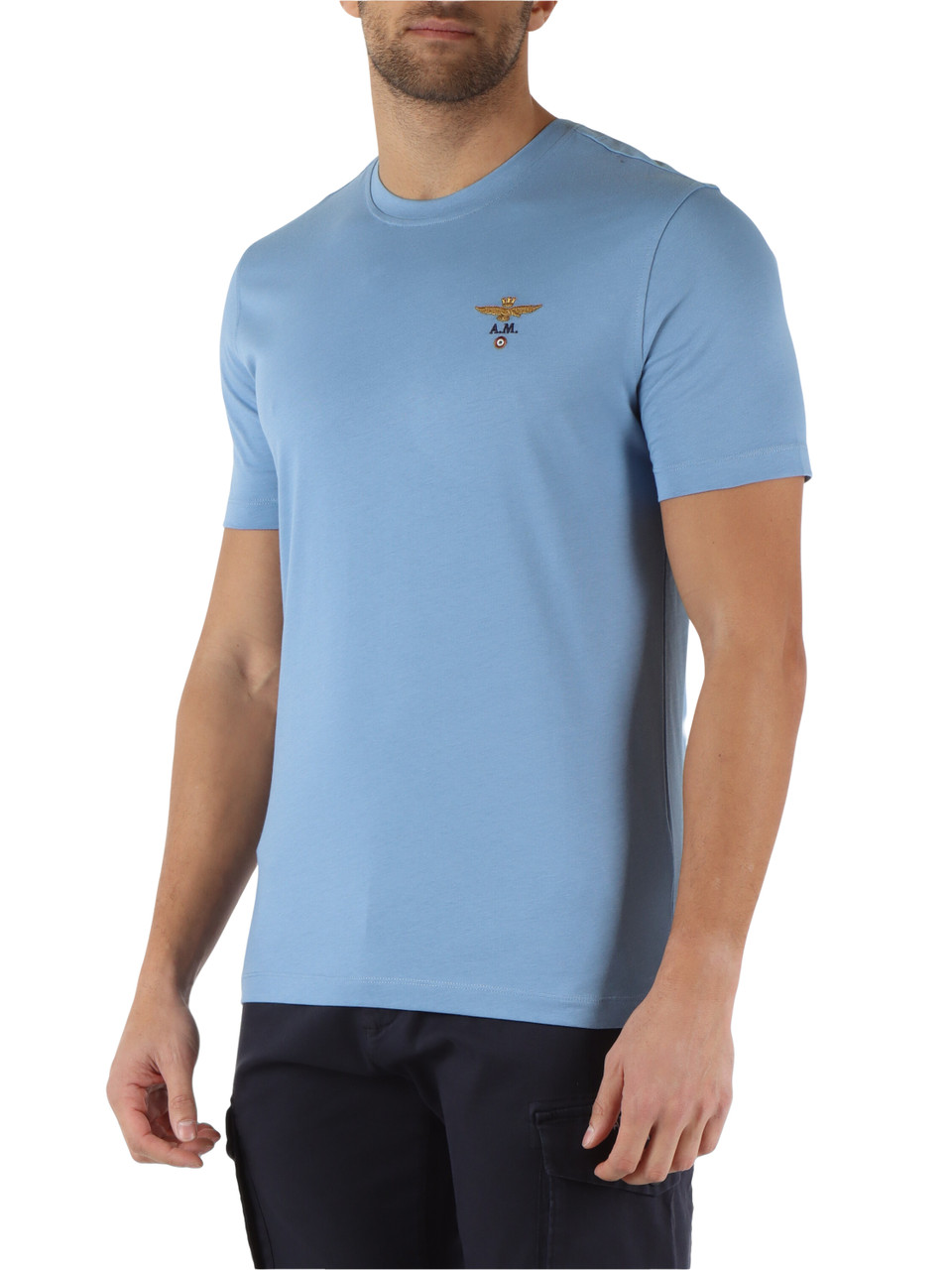 CELESTE | T-shirt in cotone con ricamo logo frontale