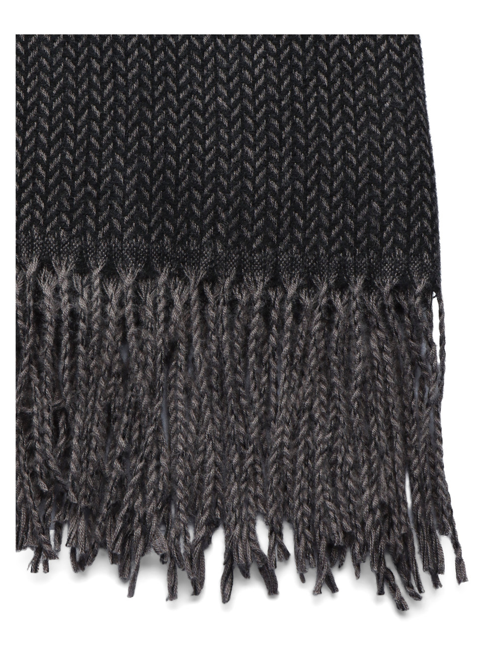 GRIGIO SCURO | Sciarpa in maglia con frange