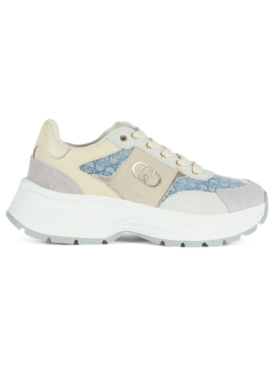 GRIGIO | Sneakers in pelle e tessuto EVA 02 con inserto ricamo logo