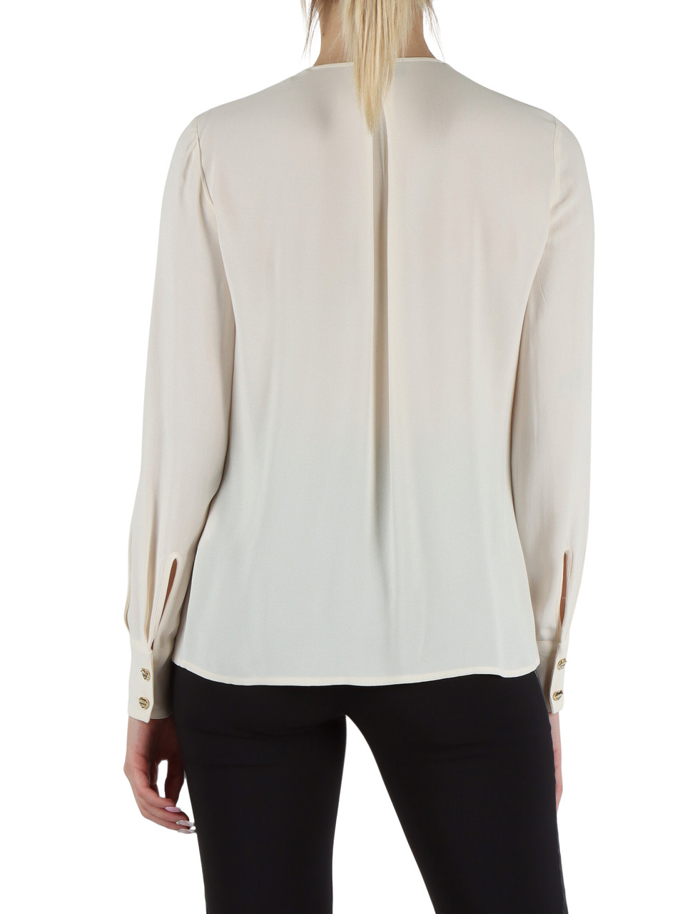 PANNA | Blusa in georgette di viscosa con dettaglio laçage